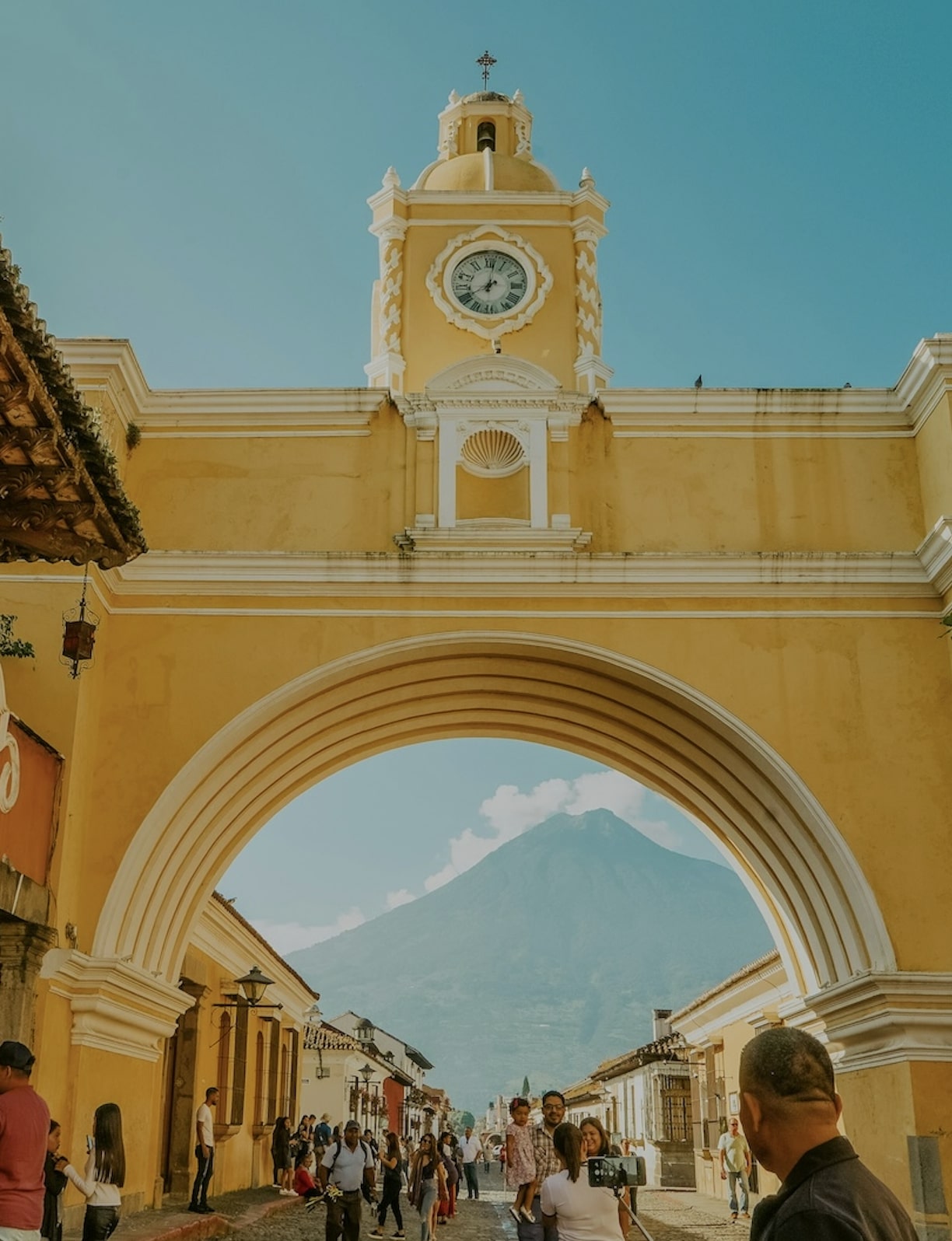 Antigua, Guatemala is a beautiful colonial town surrounded by Volcanoes.